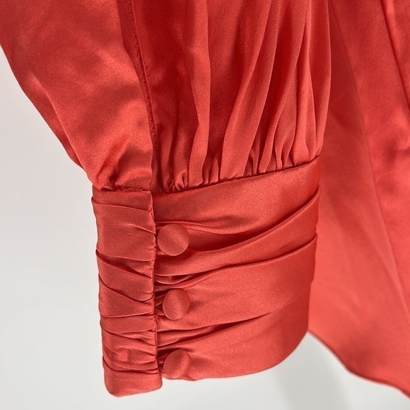 Cinq A Sept Stace Neon Coral One Shoulder Blouse Size Medium New with tags! - Picture 9 of 16